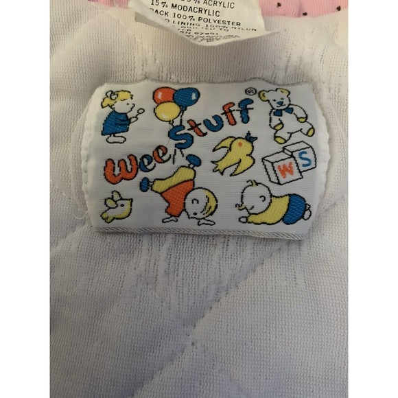 Weestuff Wee Stuff Toddler Girl Hooded White Zip Jacket SZ 2T Made USA VINTAGE - Picture 5 of 15